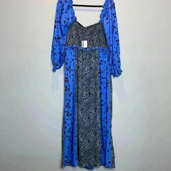 Free People Blue Tiger Lily Long Sleeve Maxi Dress - Picture 3 of 13